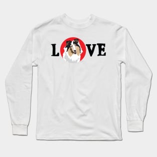 Blue Merle Collie Love Long Sleeve T-Shirt